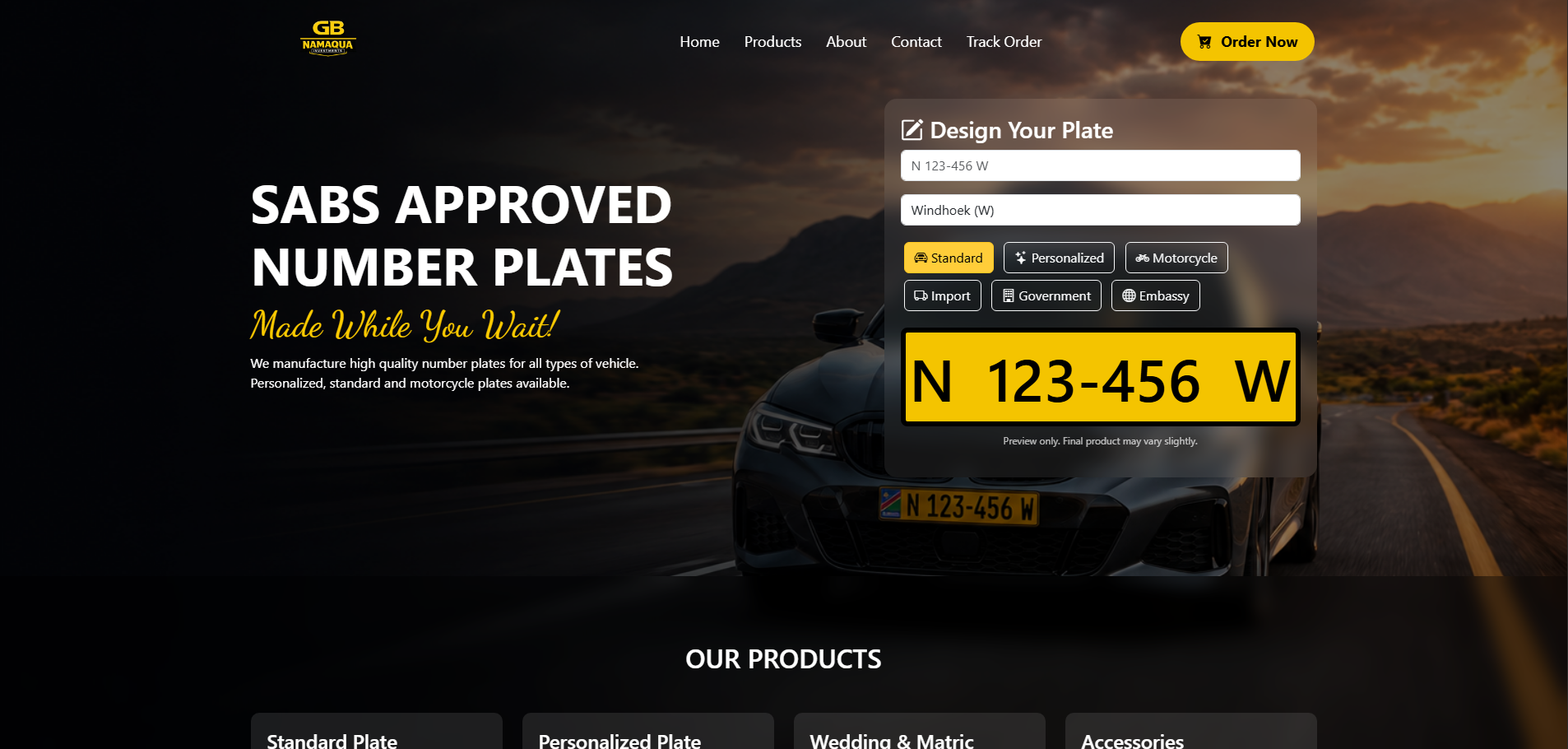 GB Namaqua Investments website